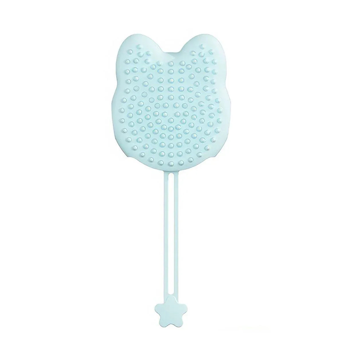 Double Hand Cat Bath Gloves Hair Removal Comb Grooming Floating Hair - Blue