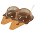 Detachable Ice Cream Shaped Bowls Pet Set Feeding Mat Spoon Cats Small Dogs - Brown