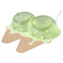 Detachable Ice Cream Shaped Bowls Pet Set Feeding Mat Spoon Cats Small Dogs - Green