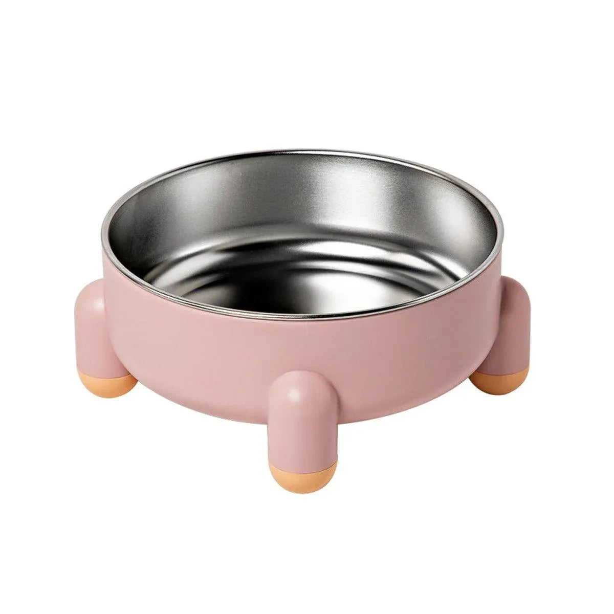 Anti-Tip Stainless Steel Dog Bowl Pet Basin for Dogs Cats Durable Feeding Dish - Pink