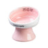 Tall Raised Ceramic Pet Bowl for Cats and Small Dogs in Blue or Pink - Pink