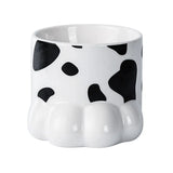 Ceramic Cat Food Bowl Cute Drinking Bowl for Pets Non Slip Food Water Dish Bowl - White