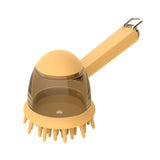 Pet Bath Brush Dog Massage Brush Press to Dispense Liquid Pet Grooming Tools - Yellow