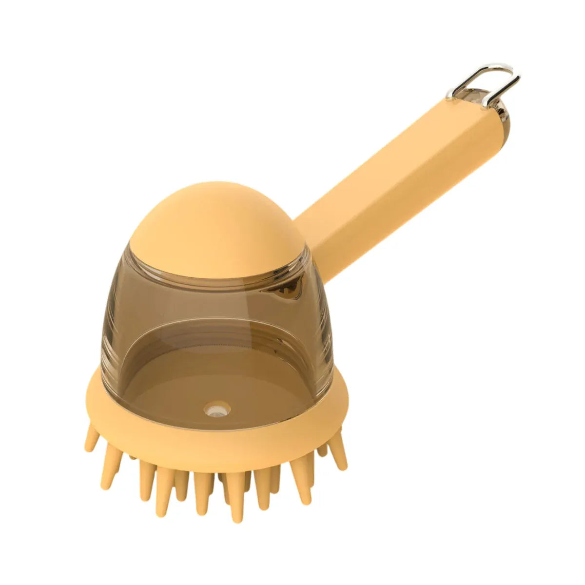 Pet Bath Brush Dog Massage Brush Press to Dispense Liquid Pet Grooming Tools - Yellow