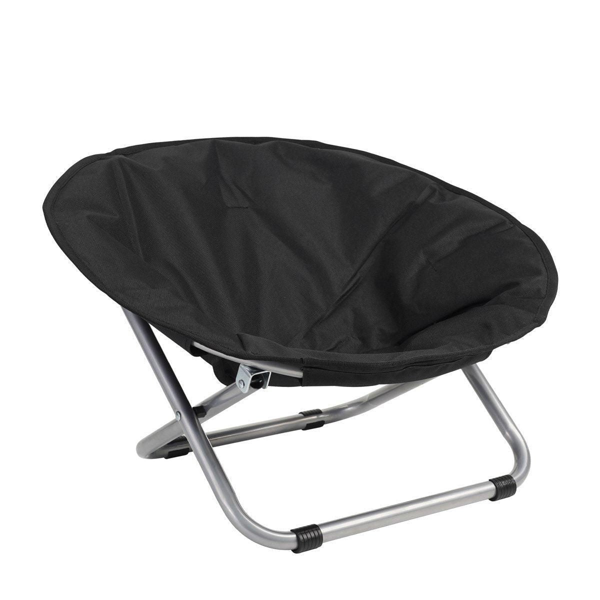 Folding Pet Bed Chair Portable Round Dog Bed Cat Bed Cushion for Pets Indoor Use - Black