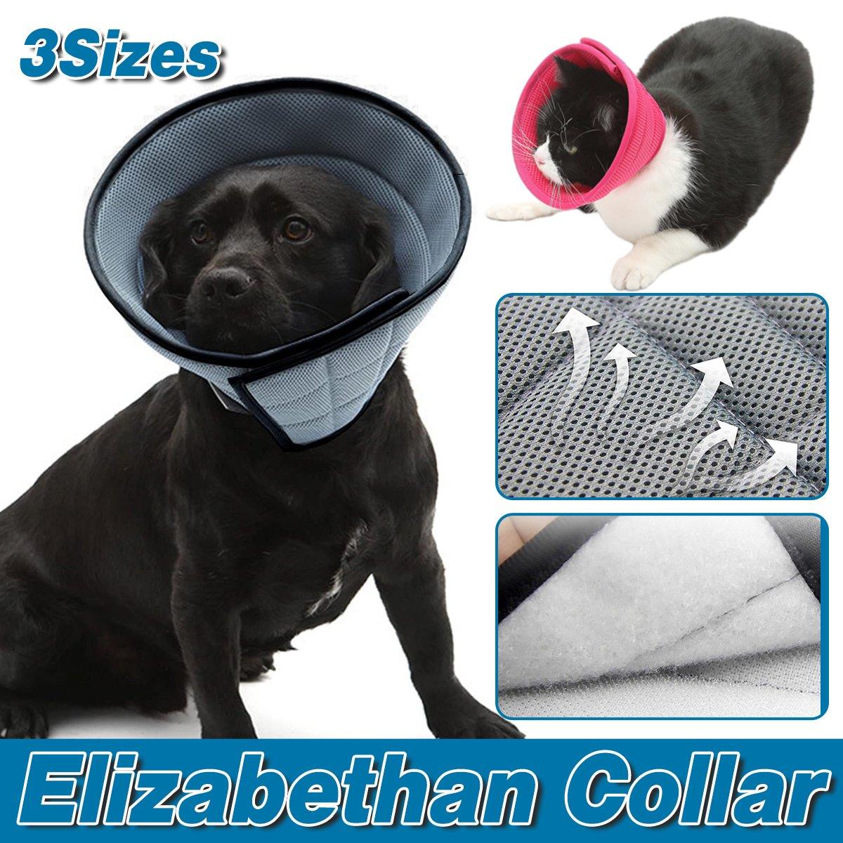 Elizabethan Collar Anti Licking Biting Pet Collar for Cats and Dogs Recovery Use - Grey-Size2
