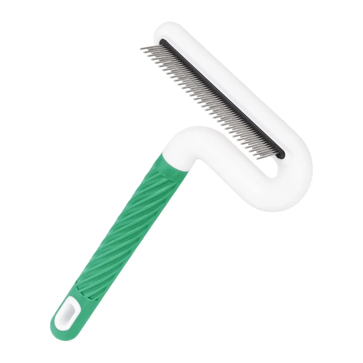 T Type Pet Grooming Rake Comb Stainless Steel for Dogs Cats Hair Length Control - Green
