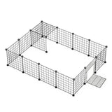 16pcs Large Cat Cage Indoor Cat Villa Double Layer Cat House Anti-jump Cat Fence - Black