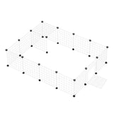 16pcs Large Cat Cage Indoor Cat Villa Double Layer Cat House Anti-jump Cat Fence - White