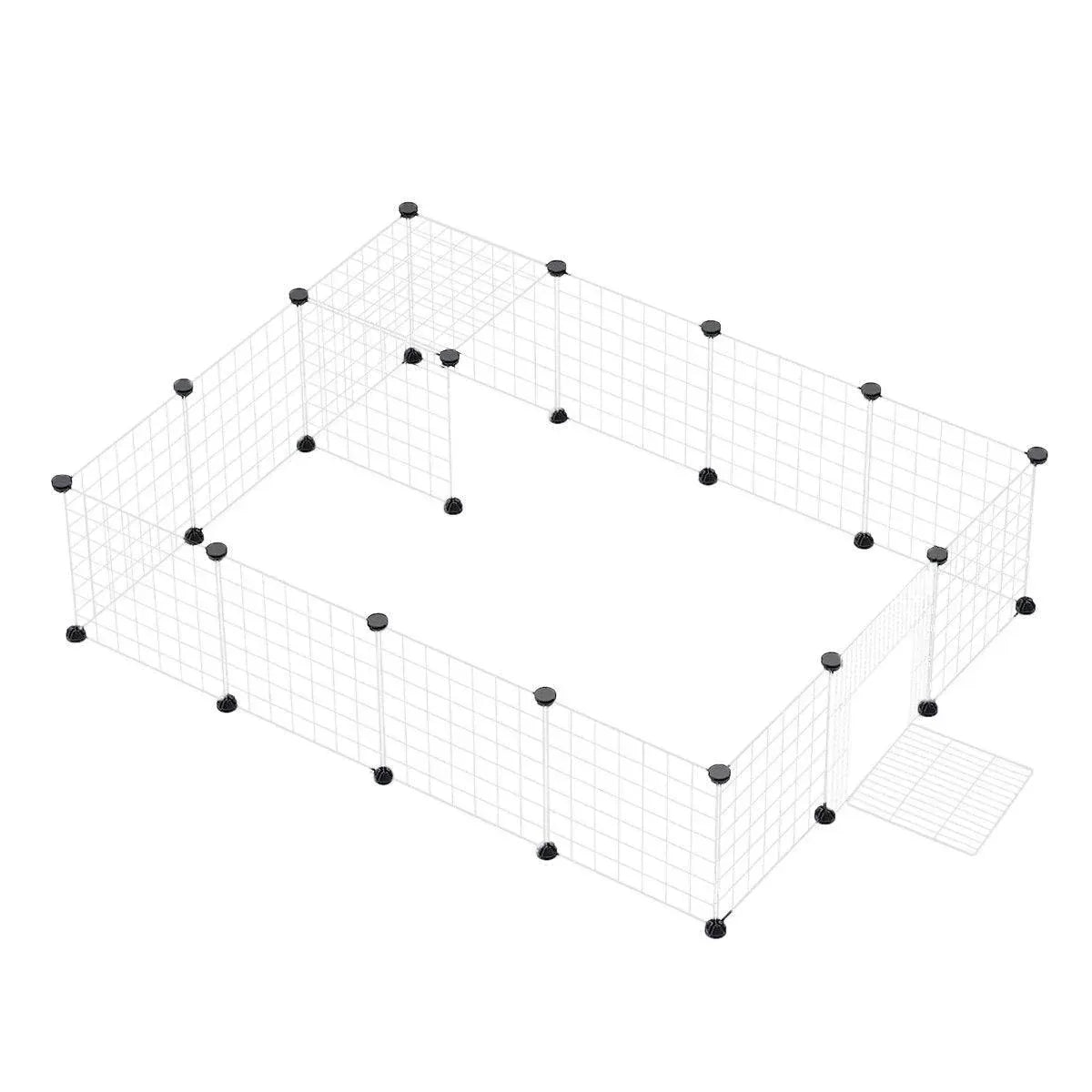 16pcs Large Cat Cage Indoor Cat Villa Double Layer Cat House Anti-jump Cat Fence - White