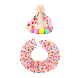 Dog Cat Birthday Dress Bib Felt Hat Party Supplies Drool Towel for Pet Parties - L