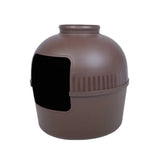 Plastic Pet Kennel Small Dog Cat Litter Box Teddy Villa Easy Clean Hair Guard - Brown