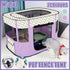 Foldable Cat Dog Kennel Pet Delivery Cage Portable Pet Fence Tent - Purple-L