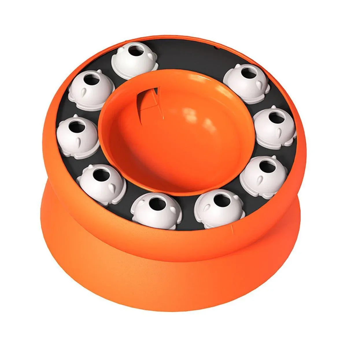 Pet Slow Feeder Interactive Cat Dog Food Dispenser Puzzle Toy for Healthy Eating - Orange