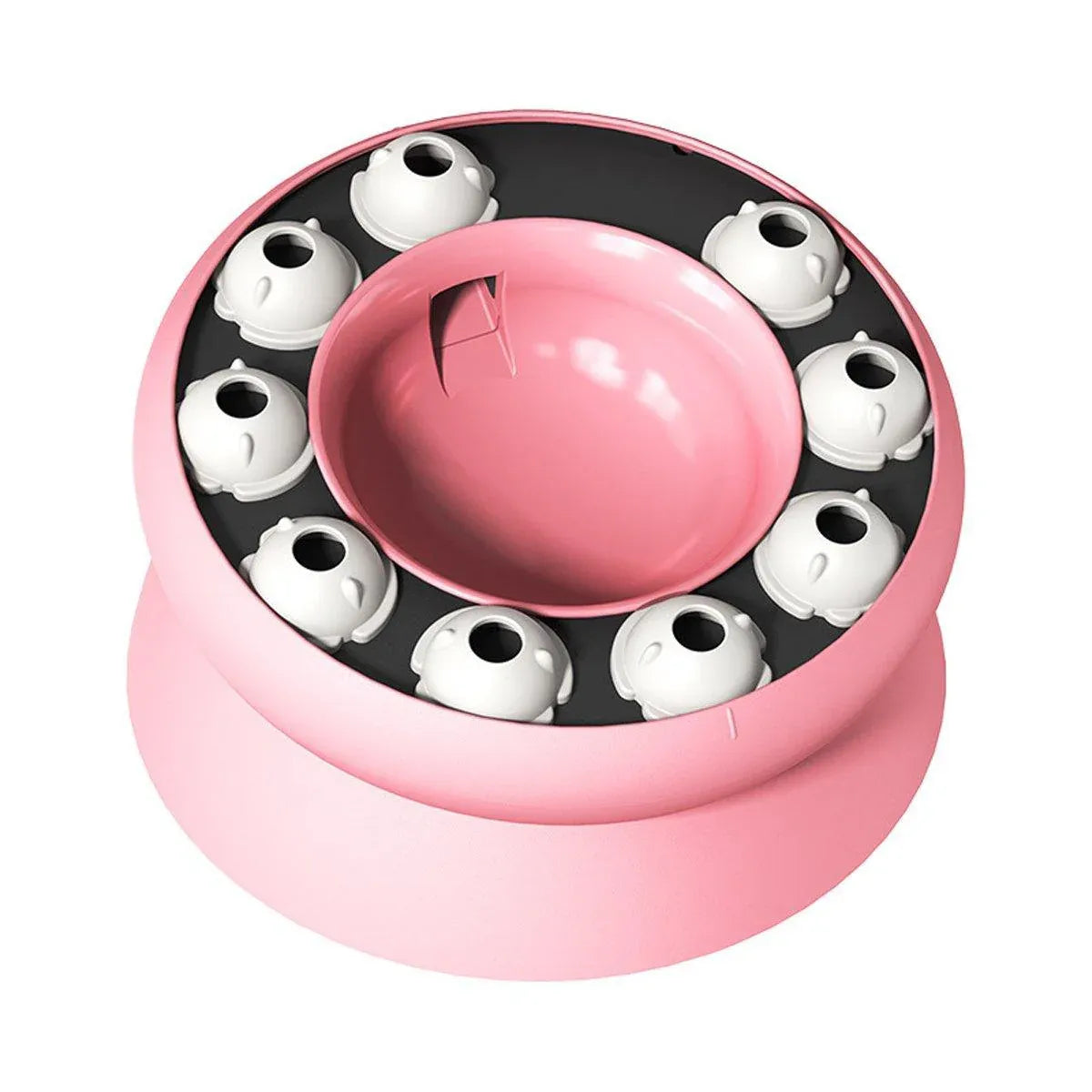 Pet Slow Feeder Interactive Cat Dog Food Dispenser Puzzle Toy for Healthy Eating - Pink