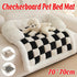 Checkerboard Pet Dog Kennel Mat Comfortable Cushion for Dogs and Puppies Bedding - Dark Brown