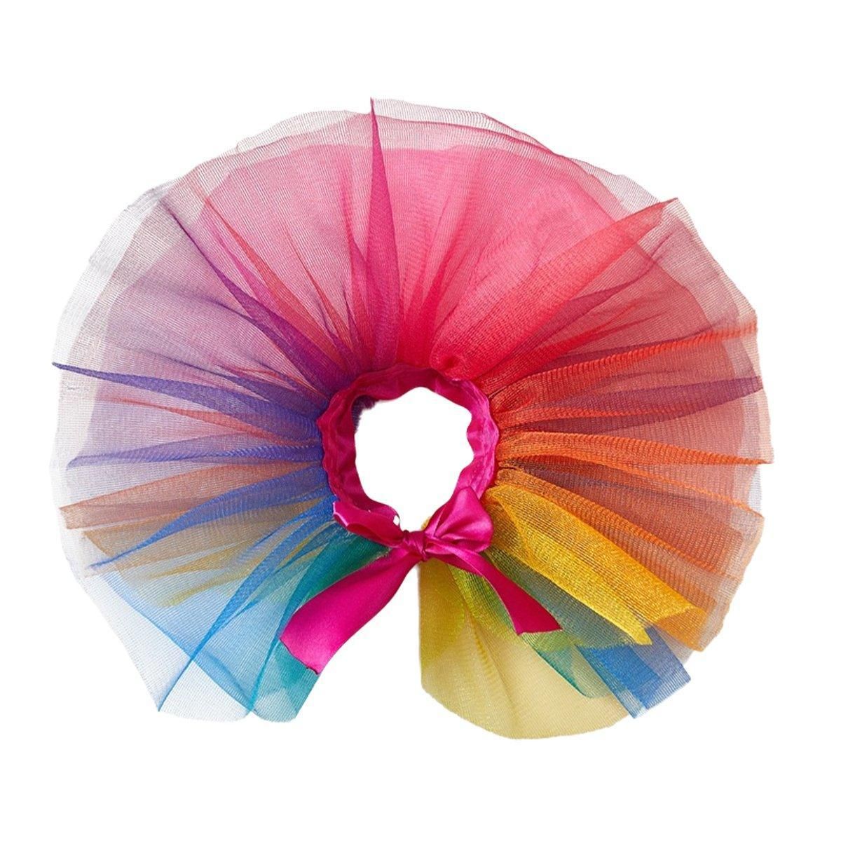 Strappy Pet Skirt Dog Saree Half Skirt Cute Pet Clothing Dress for Dogs Cats - Rainbow-M
