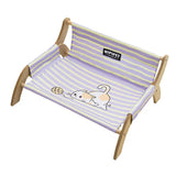 Pet Striped Lounge Bed Pet Nest Soft Cushion Washable Anti Slip Comfortable - Purple