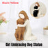 Girl Hugging Dog Ornament Decorative Figurine Resin Home Decoration Craft Gift - Yellow
