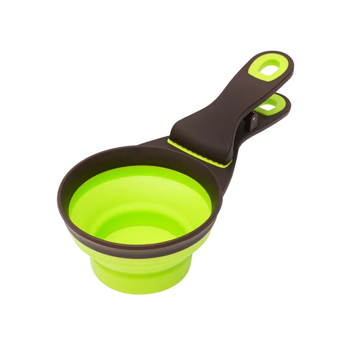 Silicone Pet Food Scoop With Clip Long Handle Foldable Cat Dog Spoon Tool - M