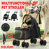 Lightweight Pet Stroller for Cats and Small Dogs Easy Fold Portable Travel Use - Black