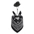 White Goose Western Cowboy Hat Bib Set Animal Decor Headwear Soft Cotton Use - Black