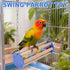 Wooden Bird Stand Perch Cage Mounted Play Toy For Parrot Budgie Cockatiel Cage