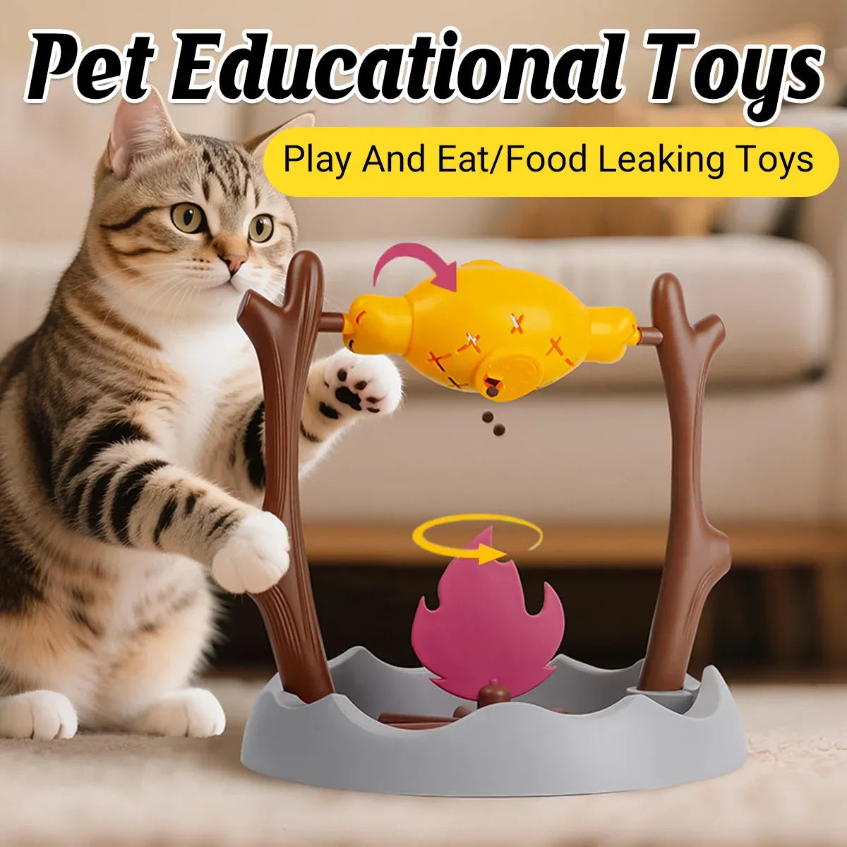 Pet Roast Meat Rolling Shaped Toy Slow Feeding Mental Stimulation for Dogs Cats