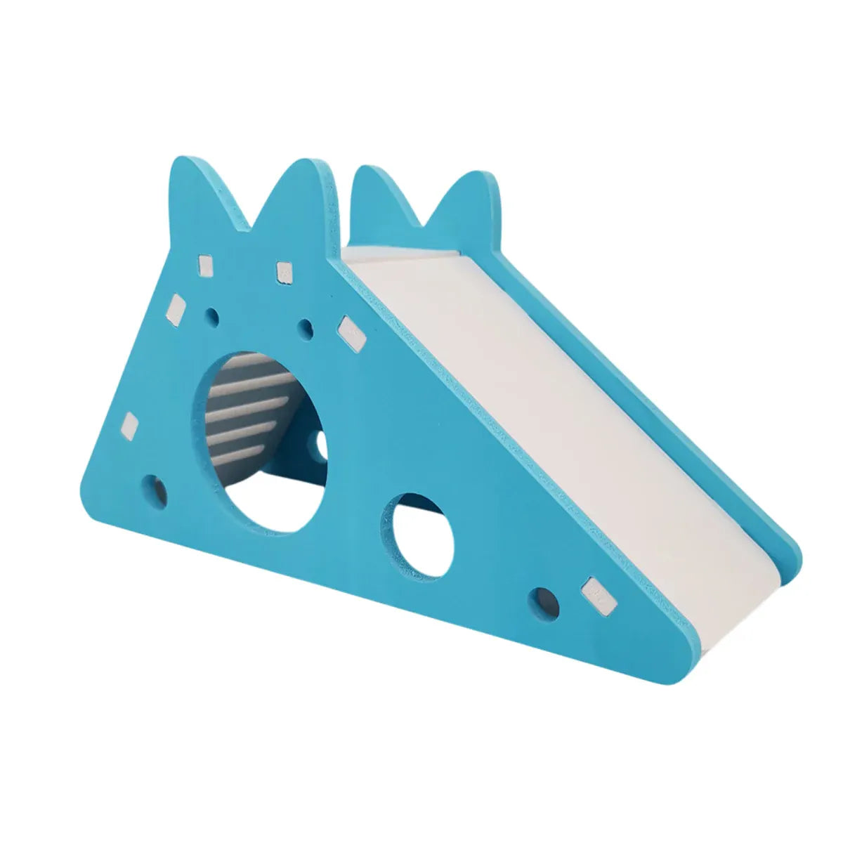 Hamster Toy House with Slide Small Pet Habitat Nest Non Toxic for Hamsters Play - Blue