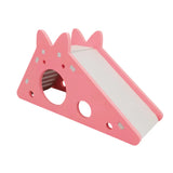 Hamster Toy House with Slide Small Pet Habitat Nest Non Toxic for Hamsters Play - Pink