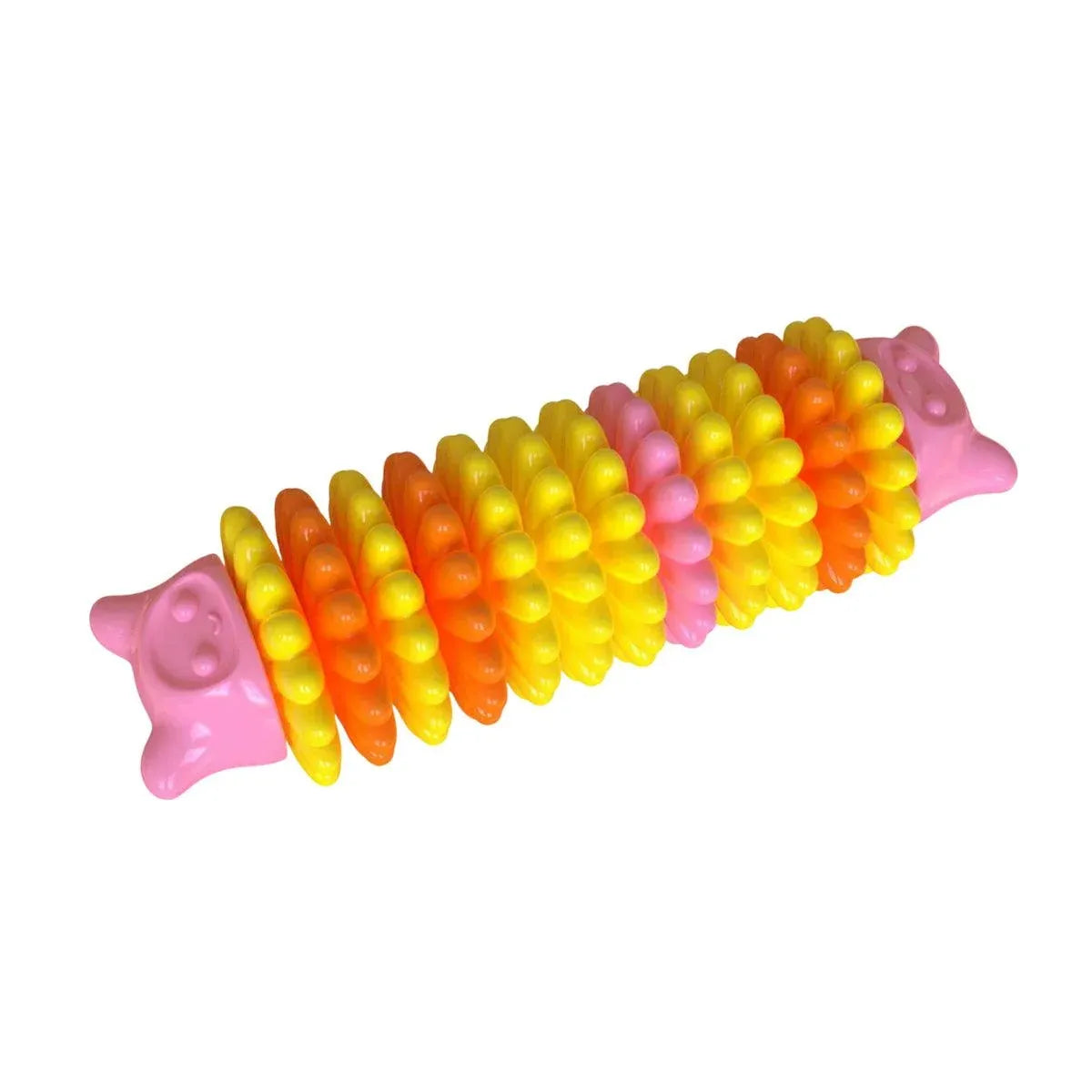 Bear Head Dog Chew Toys for Teething and Fun Caterpillar Pet Toys for Dogs - Pink