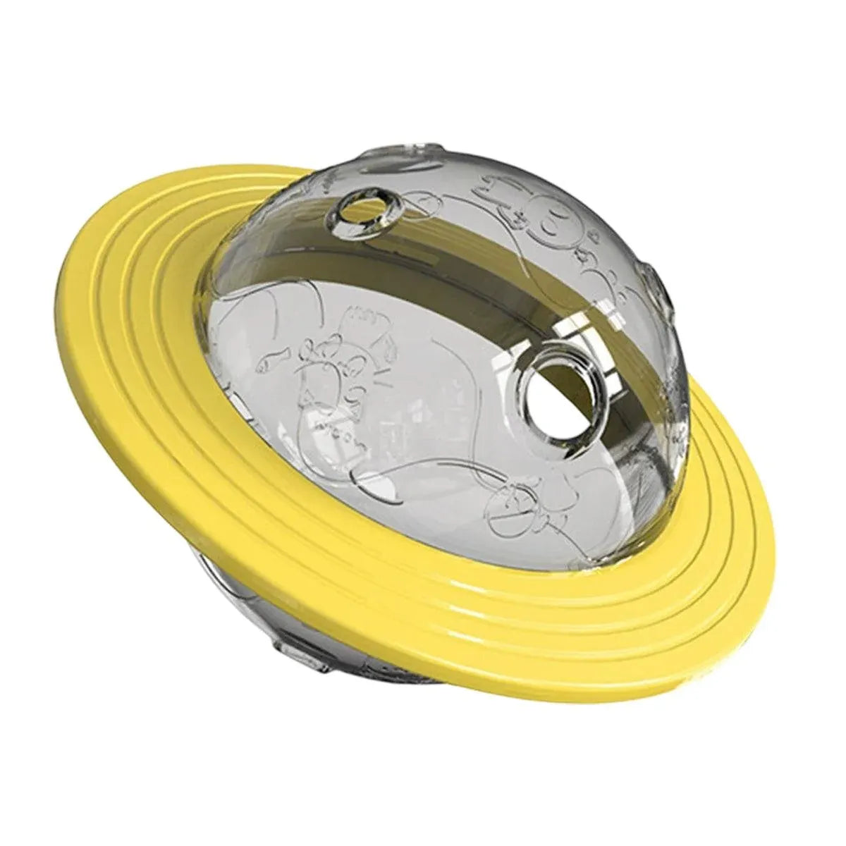 Leaky Ball Teething Toy Frisbee for Dogs and Cats Training Interactive Pet Toy - Yellow