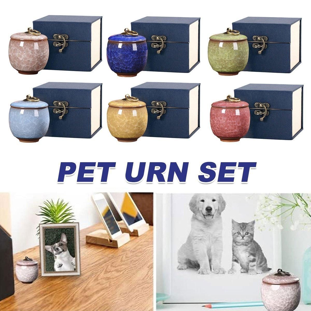 Small Pet Urn for Ashes Memorial Keepsake Urns for Dog Cat Cremation Remains - Red
