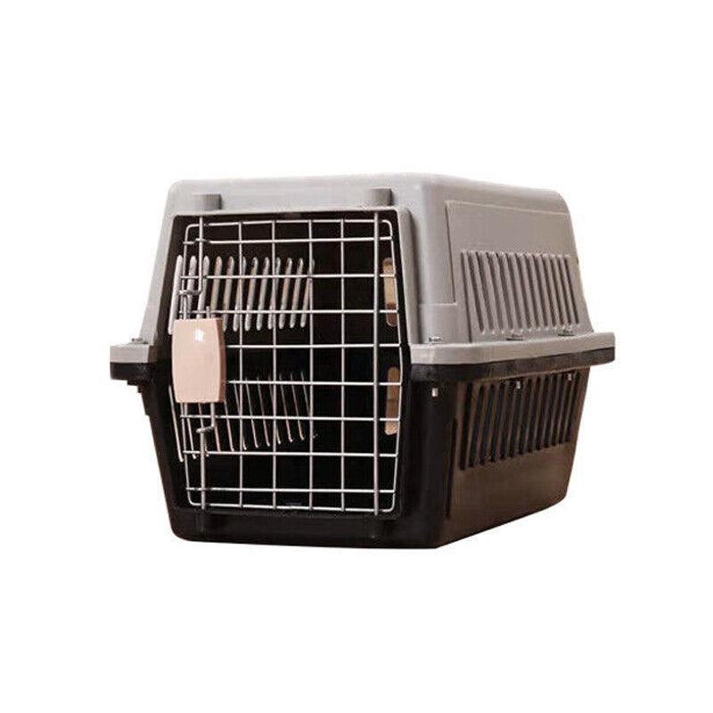 Portable Pet Travel Carrier Crate for Dog Cat Rabbit Ventilated Transport Box - Black