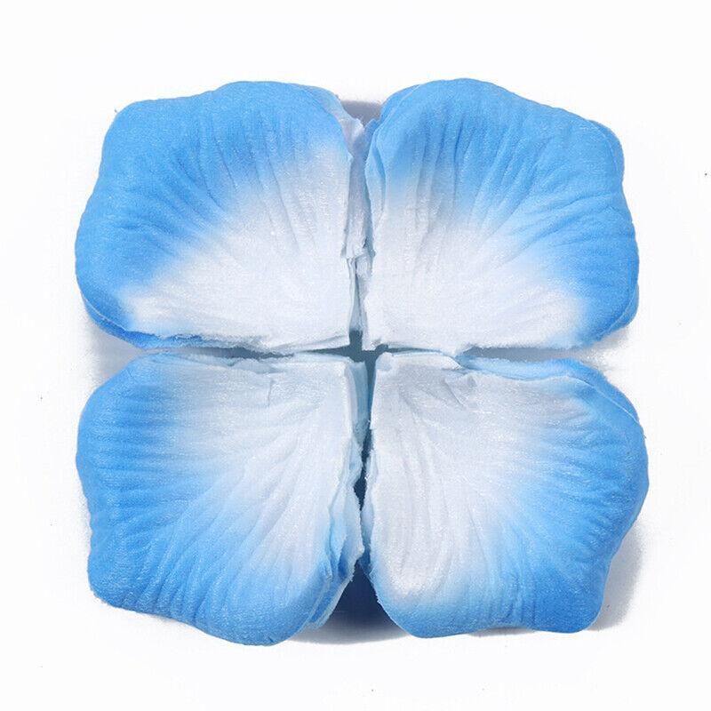 1000 PCS Silk Rose Petals Elegant Wedding or Event Decoration - Light Blue and White