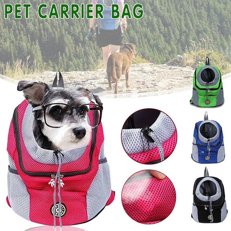 L Size Puppy Travel Mesh Pet Dog Carrier Backpack Front Travel Portable Shoulder Bag - Rose Red
