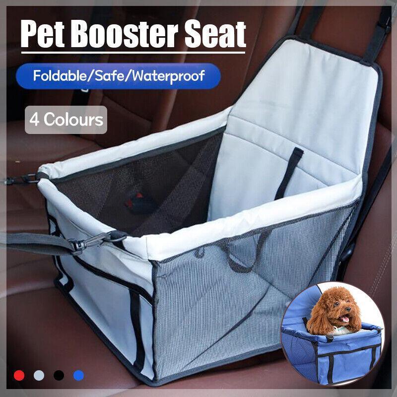 Pet Car Booster Seat Travel Carrier Basket for Cats Dogs with Secure Design - Red
