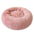 L-70CM Dog Cat Pet Calming Bed Washable ZIPPER Cover Warm Soft Plush Round Sleeping - Pink