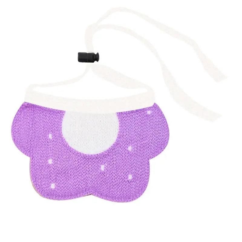 Pet Bandana Bib for Cats and Dogs Triangle Saliva Scarf for Decoration or Daily Use - Purple Flower