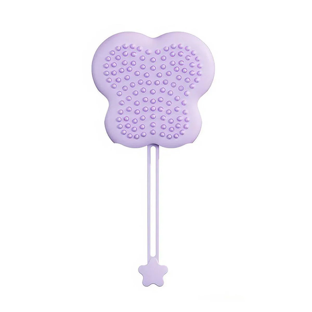 Double Hand Cat Bath Gloves Hair Removal Comb Grooming Floating Hair - Purple