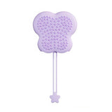 Double Hand Cat Bath Gloves Hair Removal Comb Grooming Floating Hair - Purple