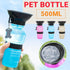 500Ml Dog Cat Water Drinking Bottle Detachable Travel Cup Portable Pet Feeder - Grey