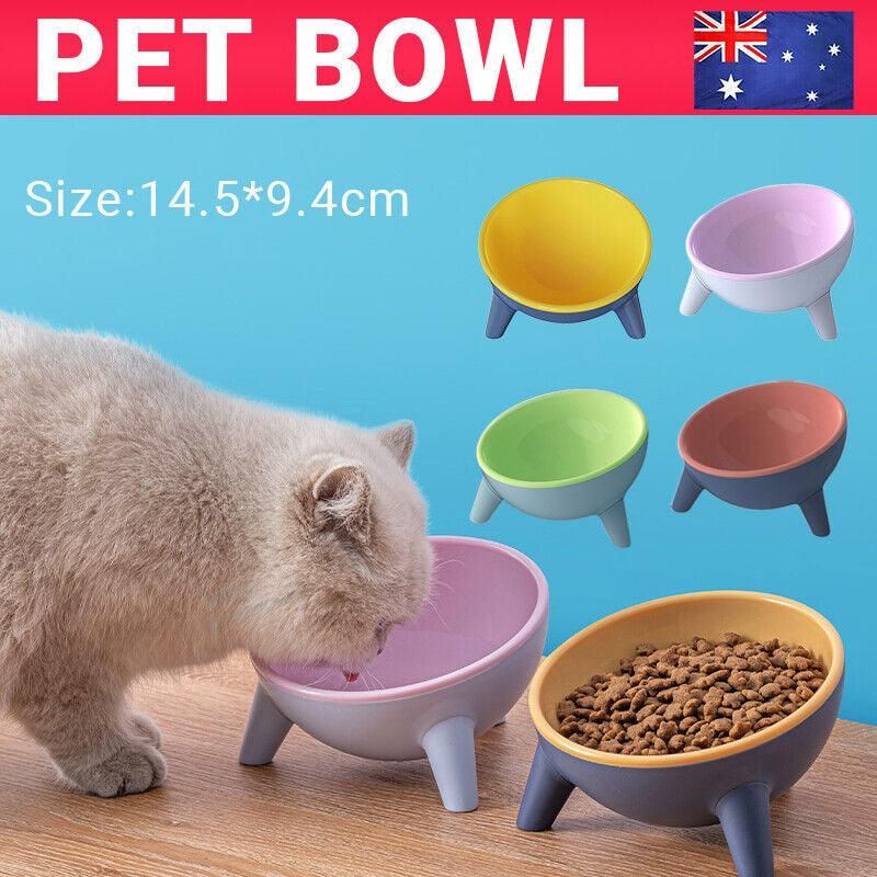 Raised Cat Bowl Pet Feeder Pet Bowl Elevated Dog Bowls 15° Tilted Pet Water Bowl - Moff Green