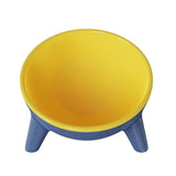 Raised Cat Bowl Pet Feeder Pet Bowl Elevated Dog Bowls 15° Tilted Pet Water Bowl - Rock Yellow