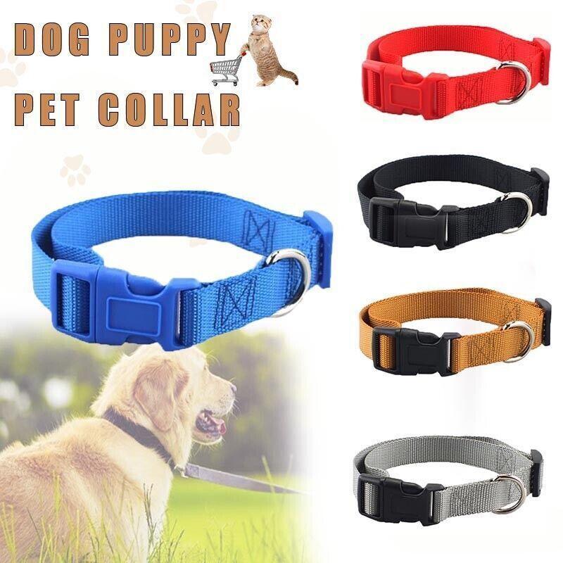 XS Size Dog Puppy Pet Collar Adjustable Nylon Toy Pink Blue Red Black - Blue
