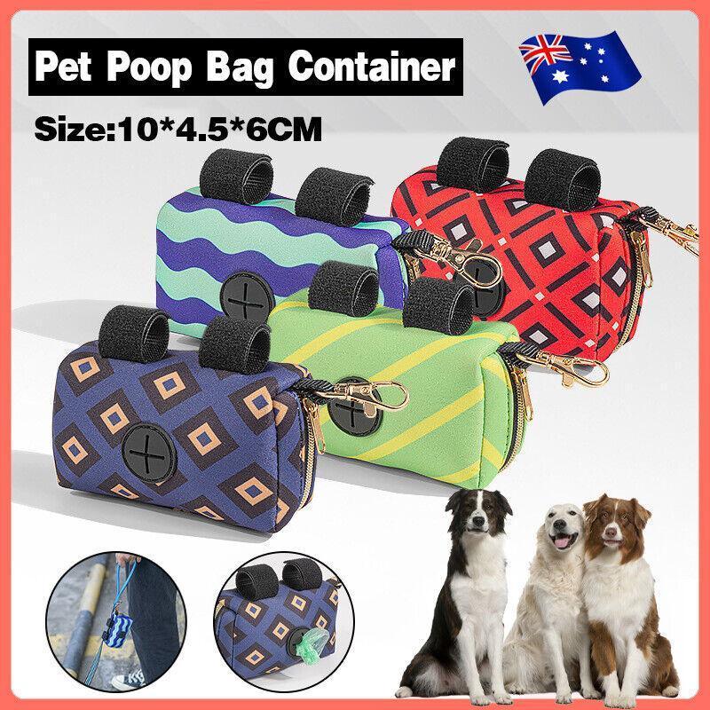Pet Pouch Dog Poop Bag Container Dispenser Puppy Pick-Up Poo Waste Bags Holder - Purple