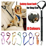 Dog Pet Safety Seat Belt Clip For Car Vehicle Seatbelt Adjustable Harness Lead - Orange