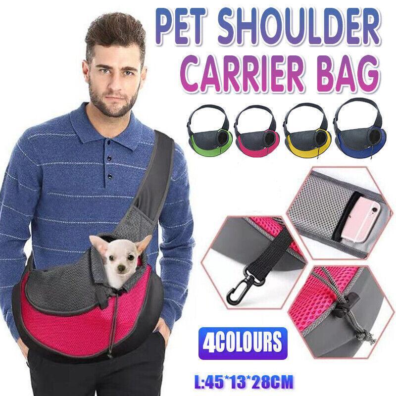 L Size Pet Shoulder Carrier Bag Puppy Cat Dog Travel Sling Backpack Portable - Yellow