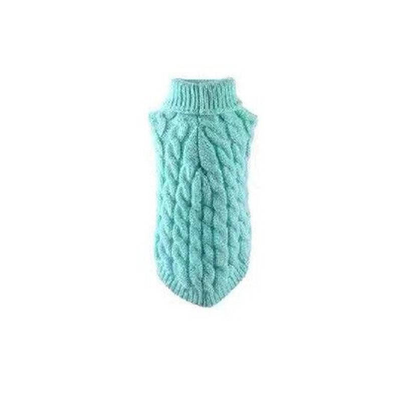 Puppy Dog Jumper Winter Warm Knitted Sweater Pet Clothes Small Dogs Coat Thermal XL - Blue
