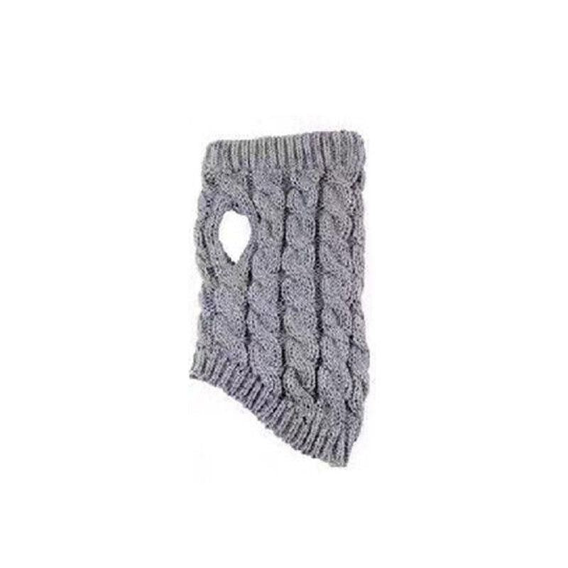 Puppy Dog Jumper Winter Warm Knitted Sweater Pet Clothes Small Dogs Coat Thermal XL - Grey